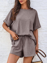 Round Neck T-Shirt and Drawstring Shorts Set