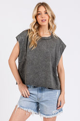 Mittoshop Round Neck Cap Sleeve T-Shirt