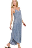 Zenana Lyocell Acid-Washed Jumpsuit