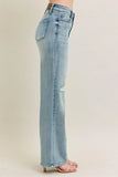 Judy Blue Full Size Hw Destroy & Knee Patch Straight Jeans Plus Size