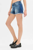 RISEN Full Size Low Rise Frayed Denim Shorts Plus Size