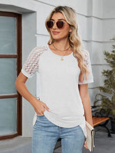 Round Neck Lace Short Sleeve T-Shirt