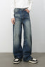 Men's Washed Wide Leg Jeans with Pockets