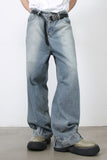 Men's Washed Loose Jeans with Pockets