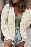 Cable-Knit Open Front Cardigan