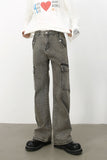 Men's Straight Leg Jeans with Cargo Pockets