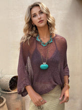 Round Neck Long Sleeve Cover-Up