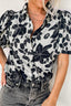 Floral Button Down Puff Sleeve Shirt