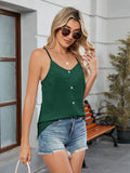 Decorative Button V-Neck Cami