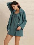 Tie Shoulder Mini Dress and Long Sleeve Top Set