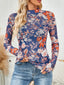 Floral Mock Neck Long Sleeve Top