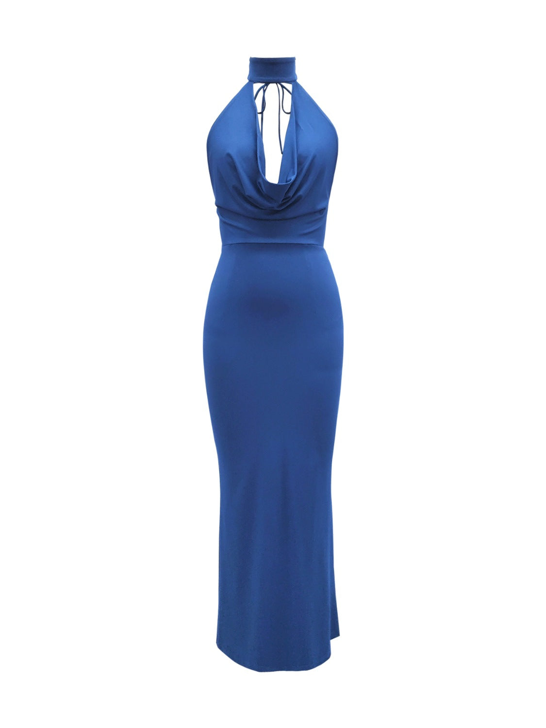 Backless Lace Up Back Sleeveless Maxi Dress - felvior