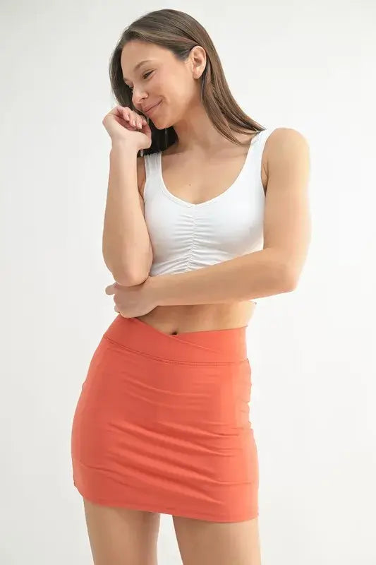 MONO B Ruched Front Active Tank