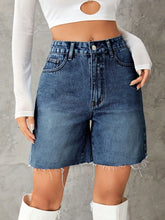Frayed Hem Denim Shorts