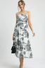 Umgee Printed Tiered Tube Midi Dress