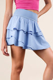 VERY J Riffled Tiered Layers Activewear Skirt with Shorts