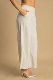 Umgee Full Size High Waisted Embellished Linen Pants Plus Size