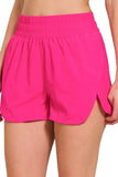 Zenana Windbreaker Smocked Waistband Running Shorts