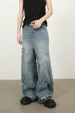 Men's Distressed Wide Leg Jeans