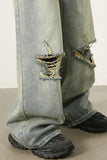 Men's Distressed Wide Leg Jeans