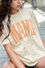 MAMA Letter Graphic Leopard Round Neck T-Shirt