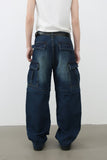 Men's Mid Rise Jeans with Cargo Pockets