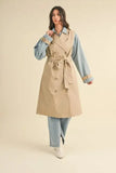 MABLE Layered Look Trench Coat With Denim Jacket