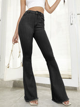 Raw Hem High Waist Flare Jeans