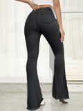 Raw Hem High Waist Flare Jeans