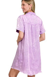 Zenana Tencel Mineral Washed Collared Shirts Dress