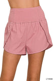 Zenana High Waisted Zippered Back Pocket Running Shorts