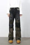 Men's Frayed Hem Camouflage Jeans