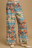 Umgee Full Size Wide Leg Border Print Pants Plus Size