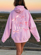 Bow Print Long Sleeve Hoodie
