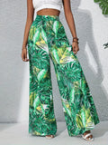 Printed High Waist Wide Leg Pants