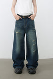 Men's Distressed Wide Leg Jeans