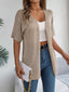 Openwork Open Front Half Sleeve Cardigan