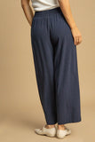 Umgee Full Size High Waisted Embellished Linen Pants Plus Size