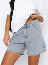 Washed High Rise Denim Shorts