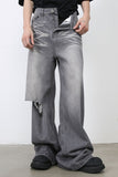 Men's Distressed Wide Leg Jeans