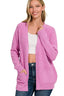 Zenana Melange Open Front Sweater Cardigan