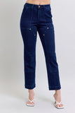 Judy Blue Full Size Hw Work Wear Knee Patch Straight Jeans Plus Size