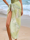 Cutout Sweetheart Neck One-Piece Swimwear and Cover-Up Swim Set