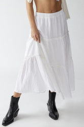 Frill Elastic Waist Skirt
