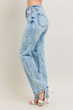 Judy Blue Full Size Hw Mineral Wash Destroy 90's Straight Jeans Plus Size