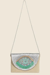 Fame Boho Beaded Eye Pattern Envelope Bag