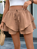 Perfee Tied Layered Shorts