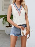 Eyelet V-Neck Tank