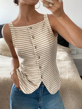 Button Down Striped Tank