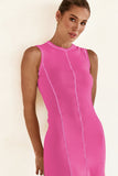Contrast Stitching Maxi Tank Dress